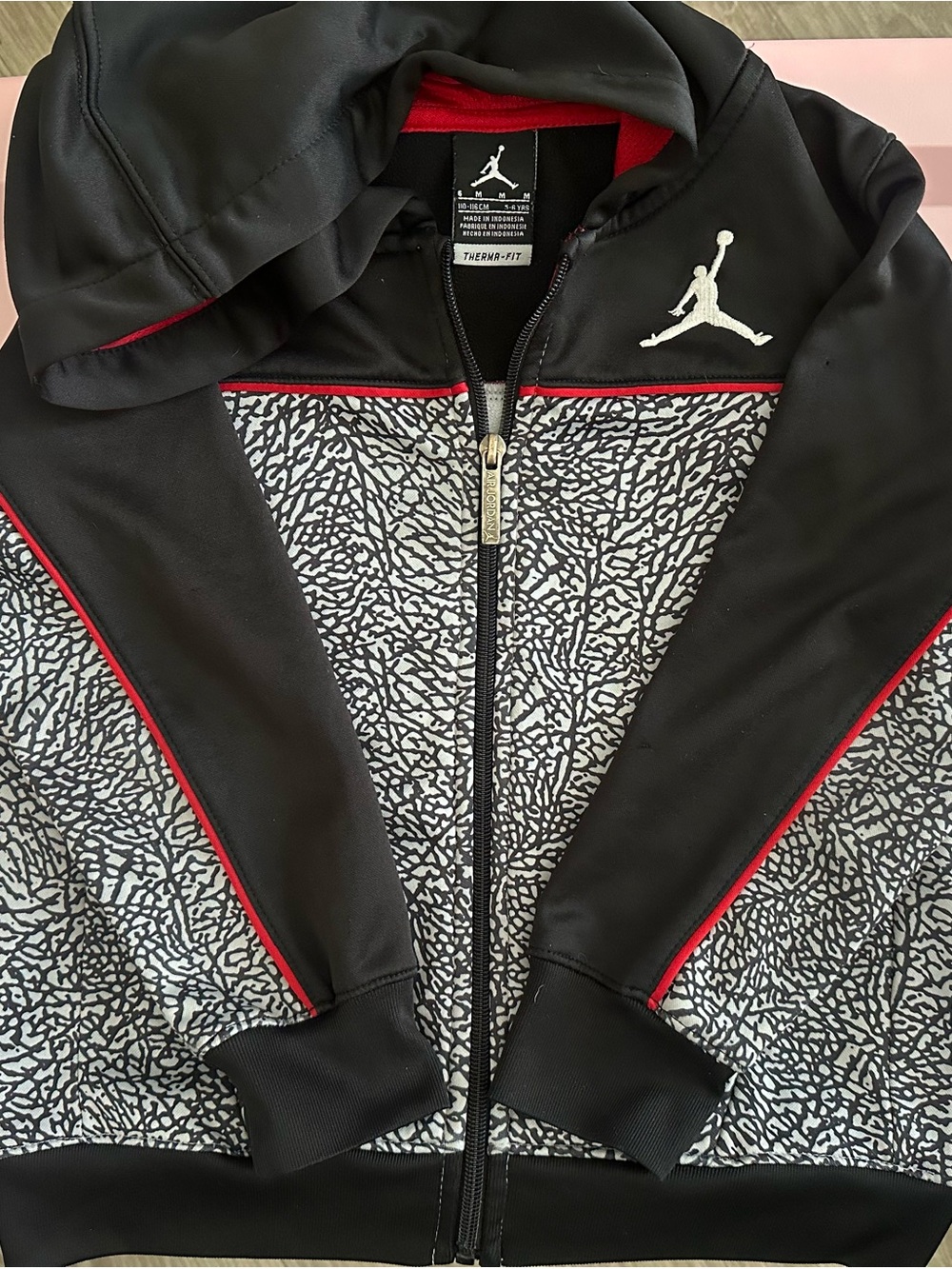 Jordan Black, White & Red Boys' Hooded Track Jacket